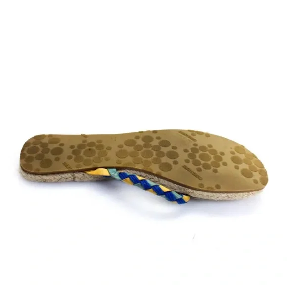 Jimmy Choo Women's Braided Leather Espadrille Flip Flops Beige Size 6.5 - Picture 4 of 5